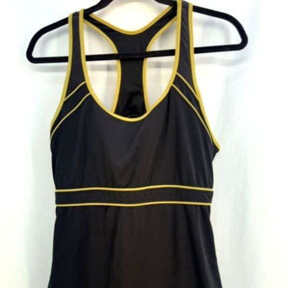 Speedo Womens Black Racerback Frock Style Athletic Tennis Dress Size 16 - Picture 3 of 9